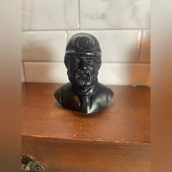 Black Miner Sculpture Made with Coal - Picture 3 of 11